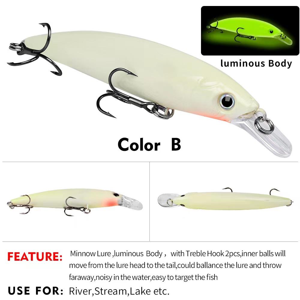 Lure Bait Minnow 9cm 11cm Luminous Bionic Decoy Plastic Hard Bait Fish Bait Long-range Floating Minnow