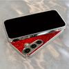 Red Heart Dewdrop Tempered Glass Phone Case Suitable for Samsung Galaxy S26 S25 S24 S23 S22 S20 FE/Ultra/Plus Anti Drop