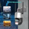 4MP WiFi IP Kamera Çift Lensli Güvenlik Kamerası Dış Mekan 4K Otomatik Takip Siren Alarmı Video Gözetim P2P ICsee CCTV PTZ Alexa
