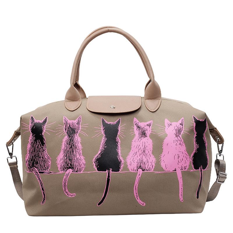 

Women Crossbody Bag Shoulder Bag Cat Print Travel Cute Creative Student School Bag Travel Simple Fashion Travel Bag хаки