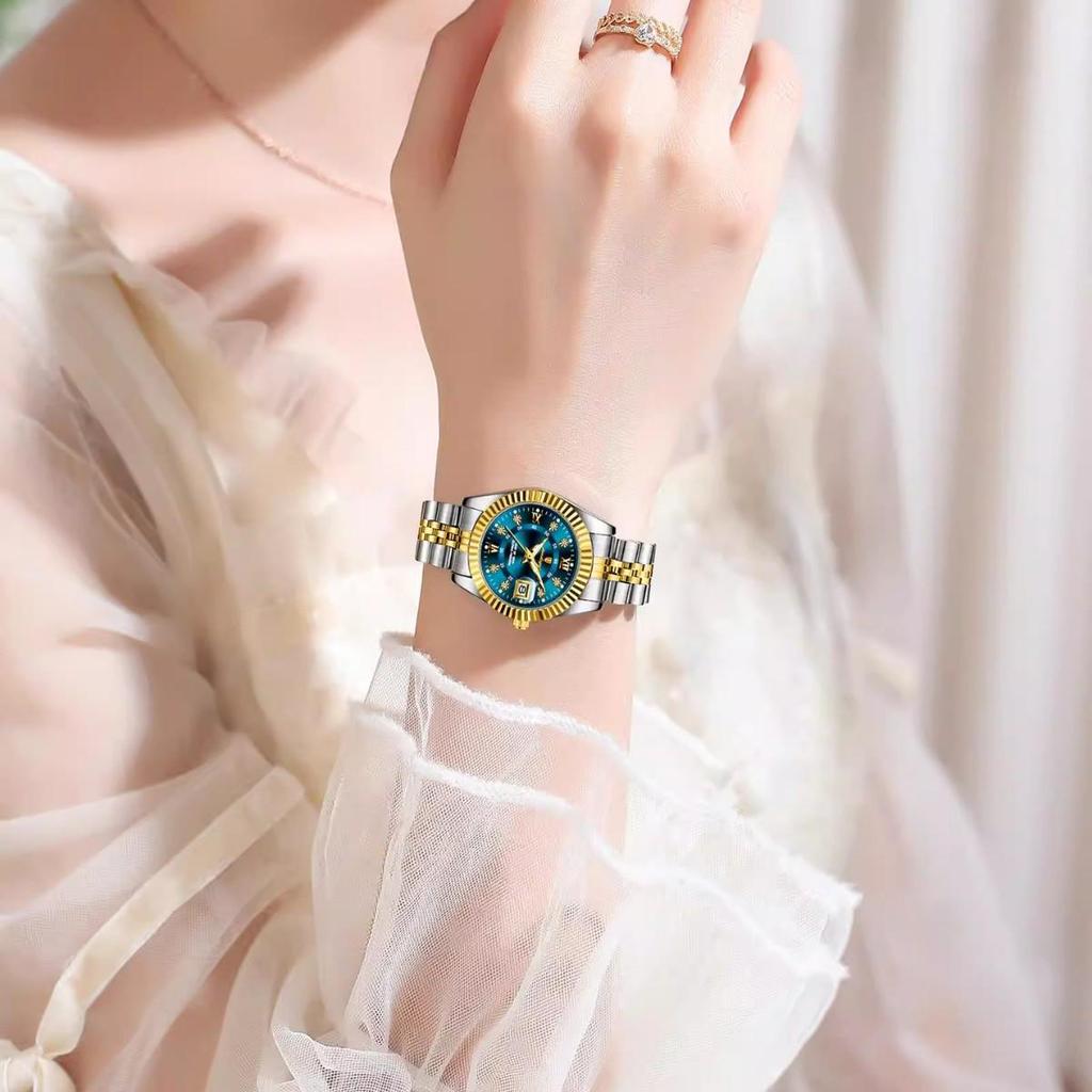 Swiss Women's Fashion Luminous Quartz Watch - Simple, Waterproof, with Calendar for Female Students