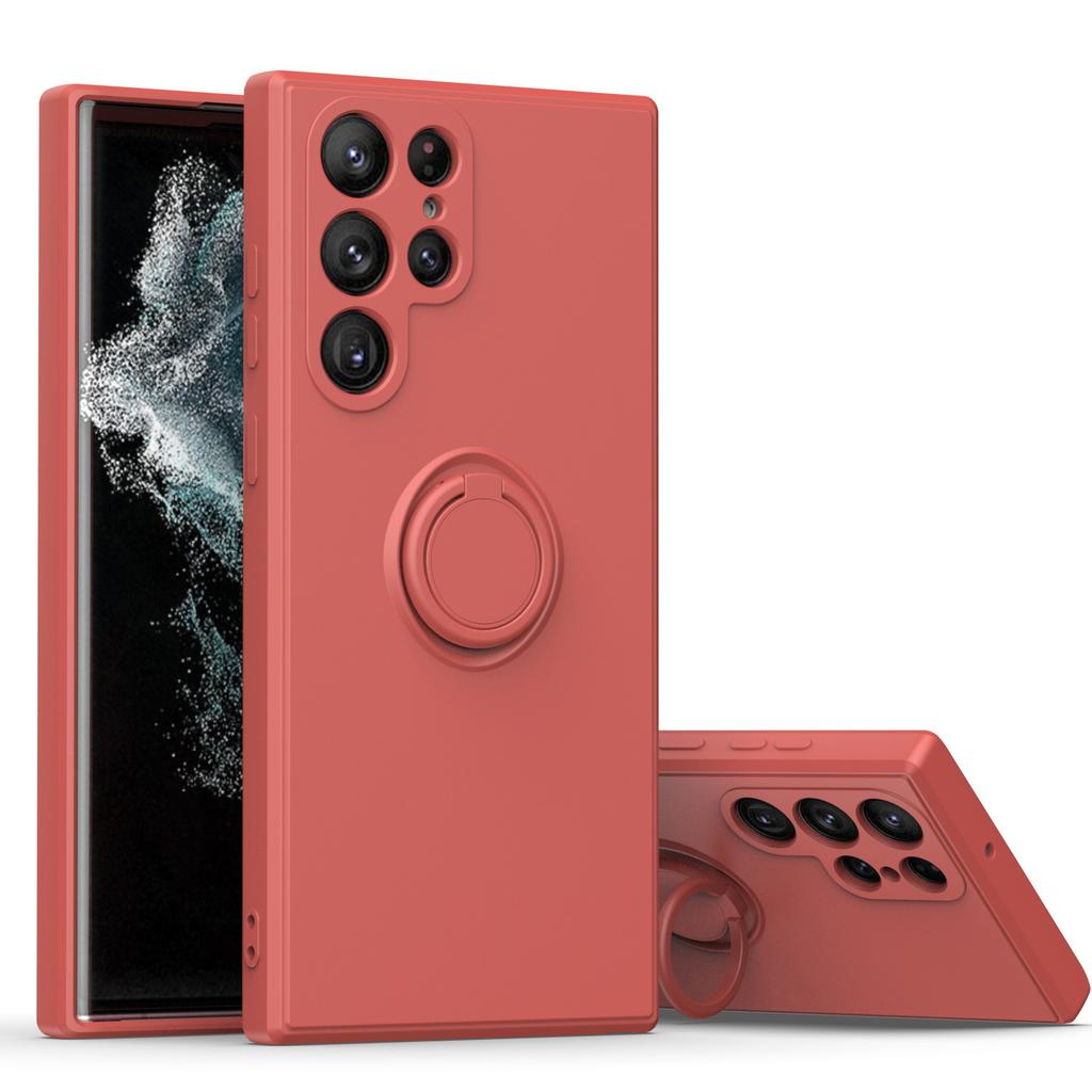 Suitable for Samsung S25 Phone Case, Note20Ultra Liquid Silicone Protective Case A15, Skin-feel Ring Stand A55