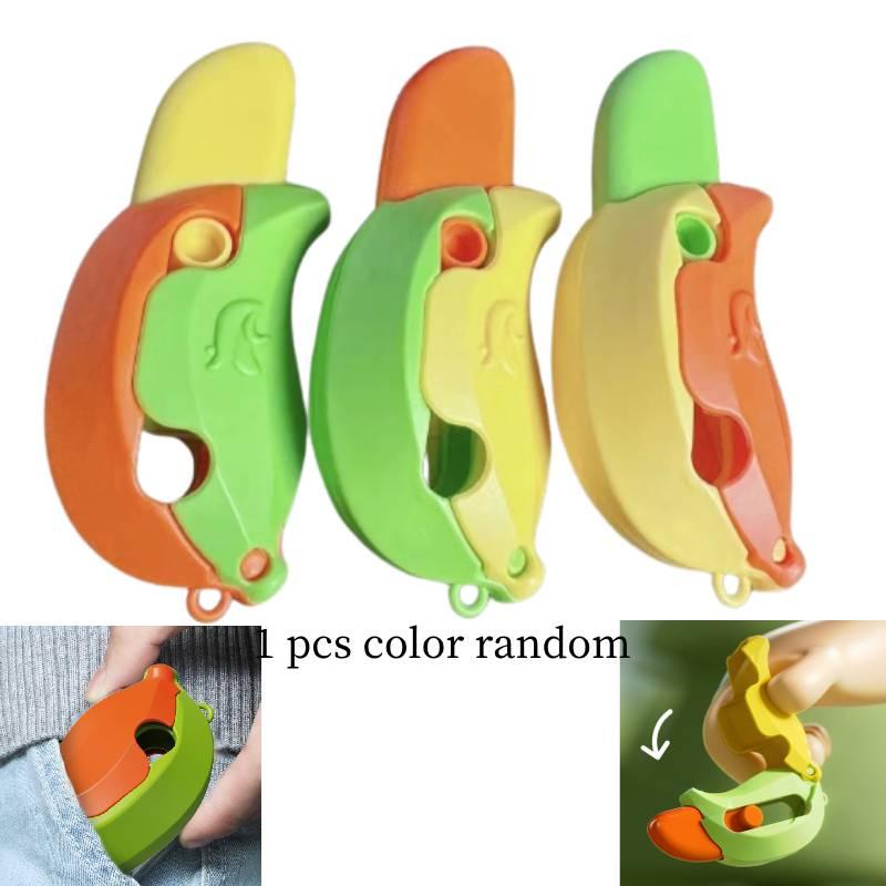 New Gravity 3d Banana Carrot Knife Round Blade Banana Radish Knife Decompression Toy