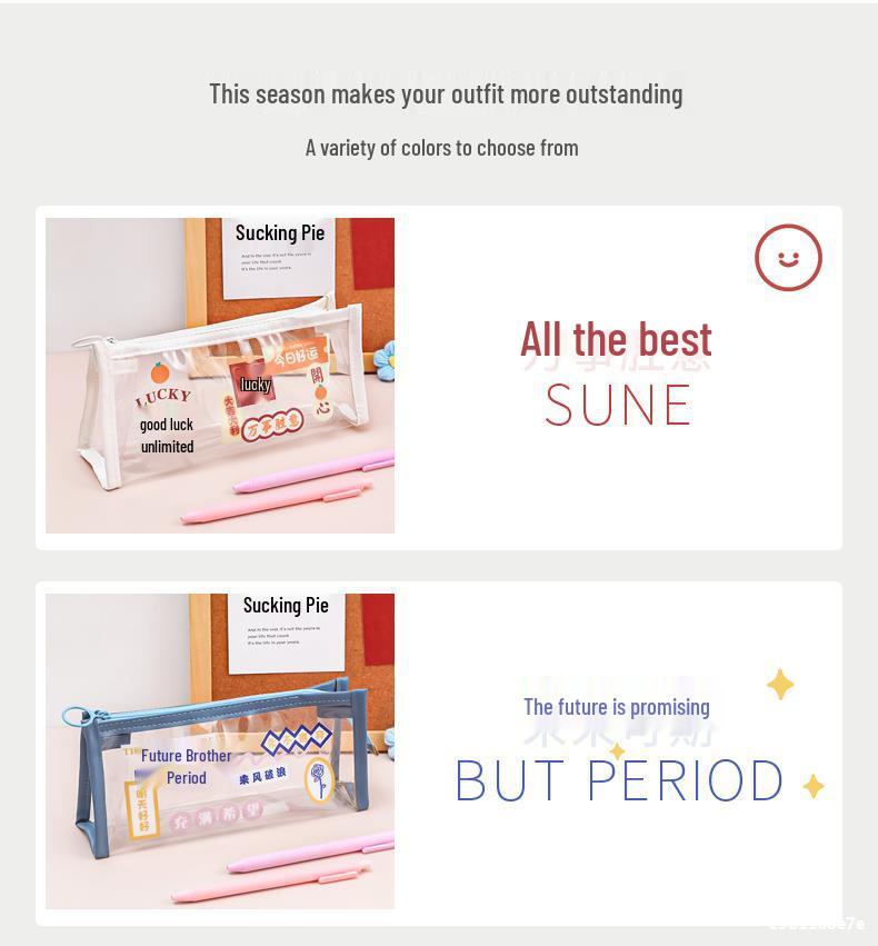 Transparent Large Capacity Pencil Case for Girls - Ideal for Primary and Kindergarten Students