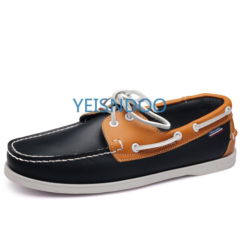 Fashion Male Classic Boat Shoes Leather Hot Sale New Men's Outdoor Walking Shoes Men Wedding Dress Shoes Lace-Up Fashion Men Loafers