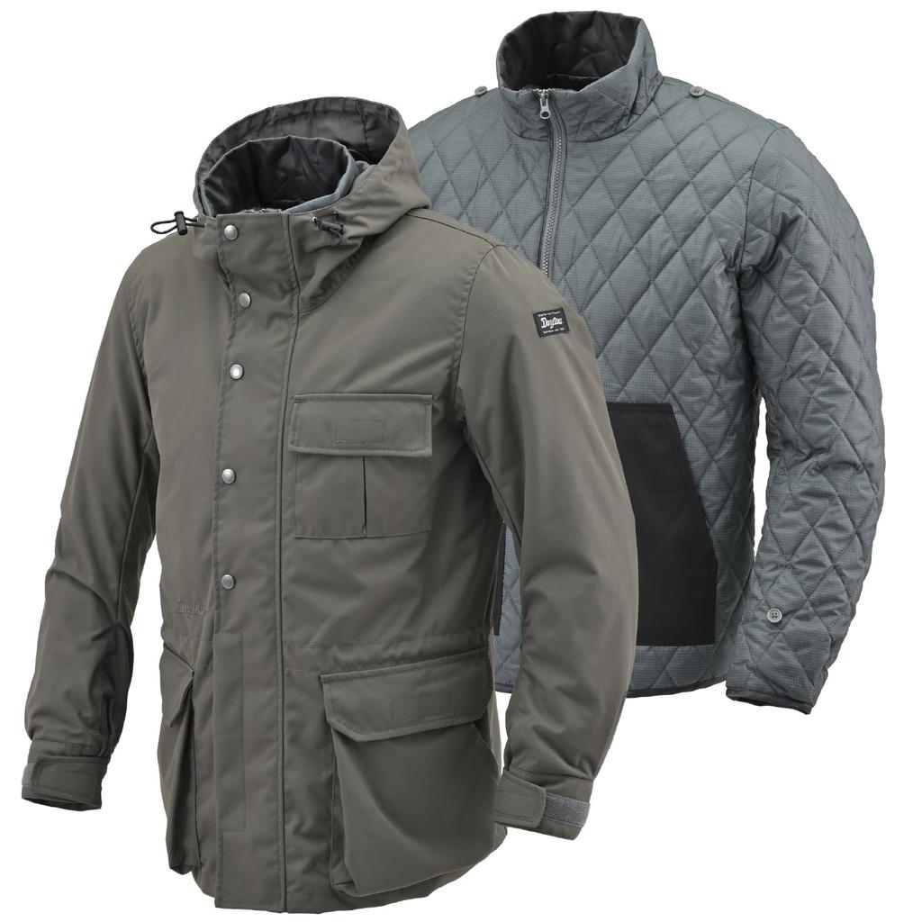 Daytona Motorcycle Jacket CE Standard Soft Protector Included Windproof Mountain 3WAY Parka Charcoal XL Size Spring/Autumn/Winter DJ-007
