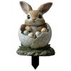 Easter Bunny Garden Stakes Outdoor Decor, 2D HD Printing Acrylic Rabbit & Colorful Eggs Ornaments with Weatherproof Design, Easy-Insert Spike