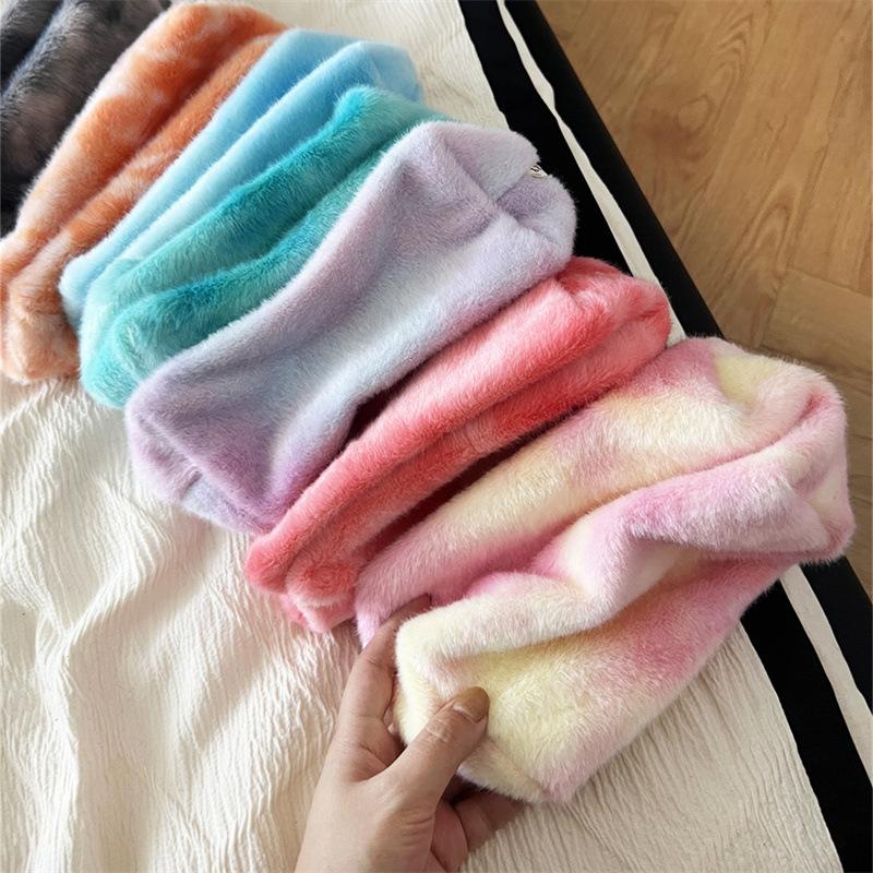 

Fluffy Ombre Makeup Case Large Capacity Korean Style Aesthetic Cute Pencil Bag for Women Portable Cosmetic Organizer Bags
