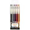 Zebra Sarasa Clip Gel Ballpoint 5 Additional 0.5" Pen, Vintage, Colors, JJ15-5C-VI2