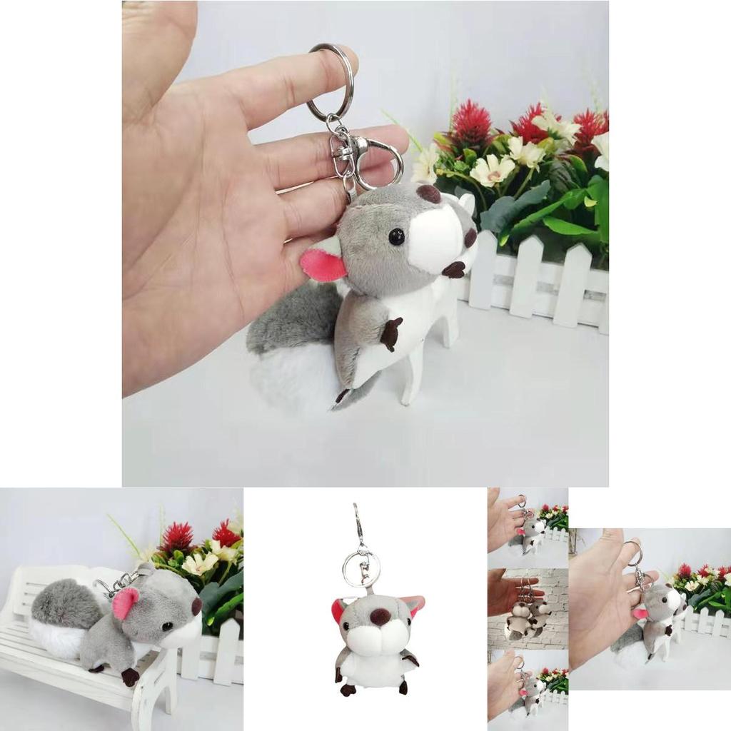 Delightful Gray Squirrel Plush Keychain Cute Accessory For Cars And Personalized Gifts