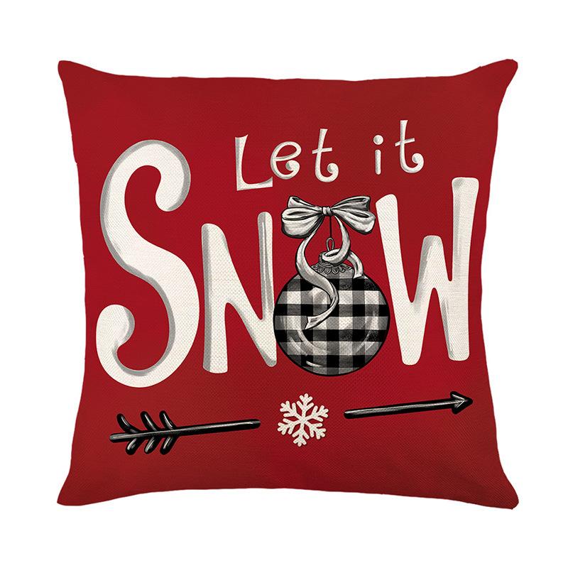 Christmas Decorative Throw Pillow Cover Polyester Printed Sofa Home Cushion Cover Bedroom Cushion Cover
