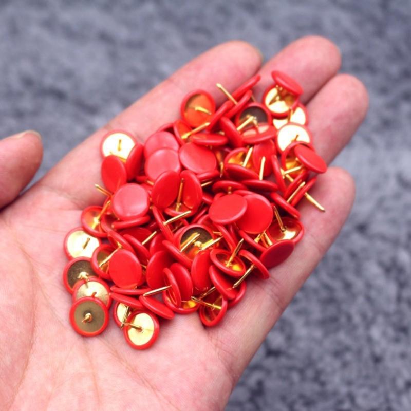 100Pcs Colors Push Pins Colorful Decorative Thumb Tacks Roundness Head Push Pins