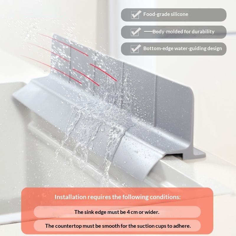 Multiple Purpose Elastomer Water Dam Guard Flexible Seal Ribbon For Kitchen Bathroom Sink Unequipped Required