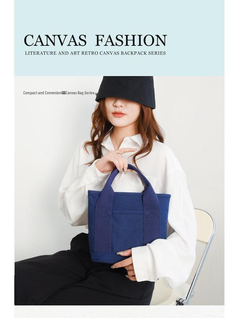 Japanese-Style Mille-Feuille Large Capacity Canvas Tote Bag