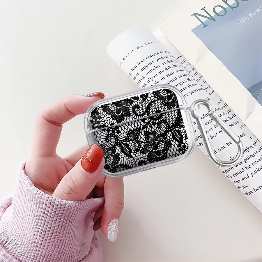 Klare Kopfhörerhüllen Hülle Für Airpods Pro3 4 Pro 1 Pro2 3 2 Blumenstempel-Muster