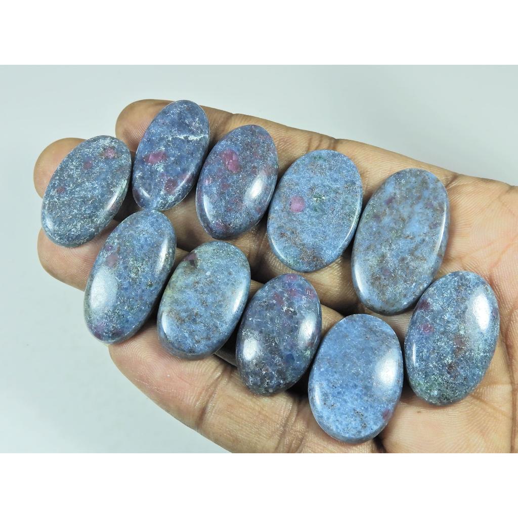 334Cts. Natural Kyanite Ruby Oval Cabochon Loose Gemstone 10 Pcs Lot C-3811