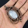 Moonstone 999 Copper Wire Wrapped Pendant, Handmade Gemstone Pendant, Gift For Mom Antique Jewelry