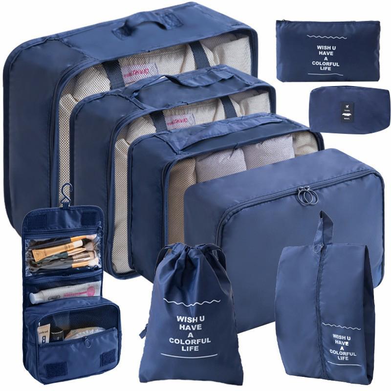 Cross-Border Travel Storage Bag Set: 8-Piece and 9-Piece Clothing Organizer