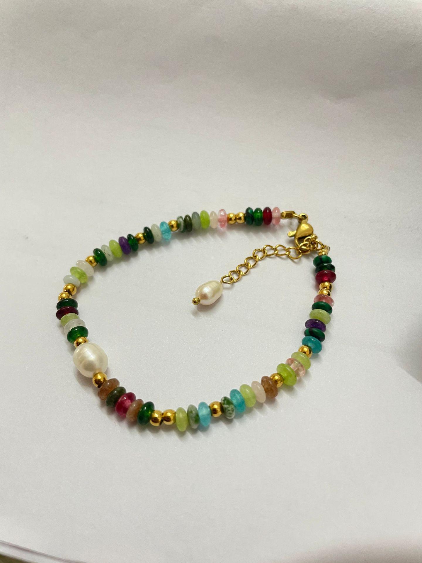 

Этническое ожерелье из пресноводного жемчуга - невыцветающая цепочка на ключицу из титановой стали для женщин