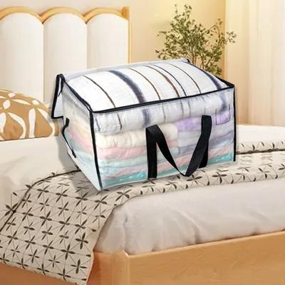 Clear Moving Bags Heavy Duty with Durable Zipper Reinforced Handle Space-saving Convenient Storage Bag
