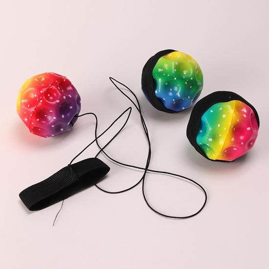 Regenbogen Stressball mit Armbandseil Stressabbau Ball Quetschspielzeug Konzentrationshilfe Anti-Angst Fidget Ball Handentspannung