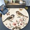 Birds Round Area Rug,Carpet Rug for Living Room Bedroom Sofa Playroom Decor,Non-slip Floor Mat