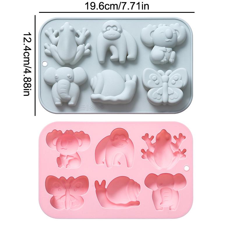 Chocolate Mold Elephant Monkey Frog Silicone Mold For Cake Gummy Jello Ice Cube Crayon, Cake Decoration Soap Mold