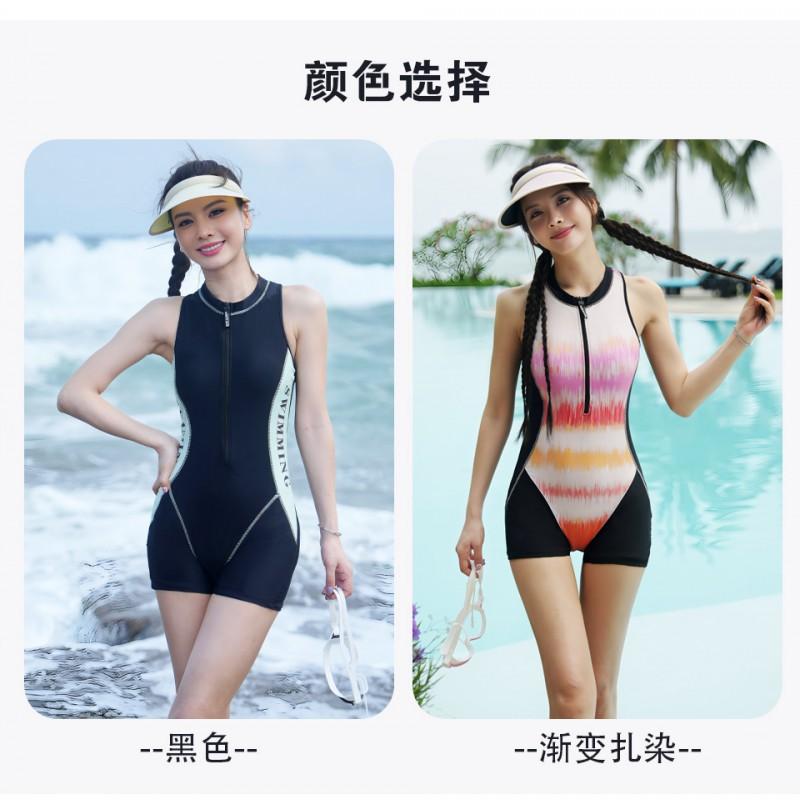 Swimsuit Women's One-piece Racing Belly-covering Slimming Sexy Swimming Pool Hot Sports Large Size Suit