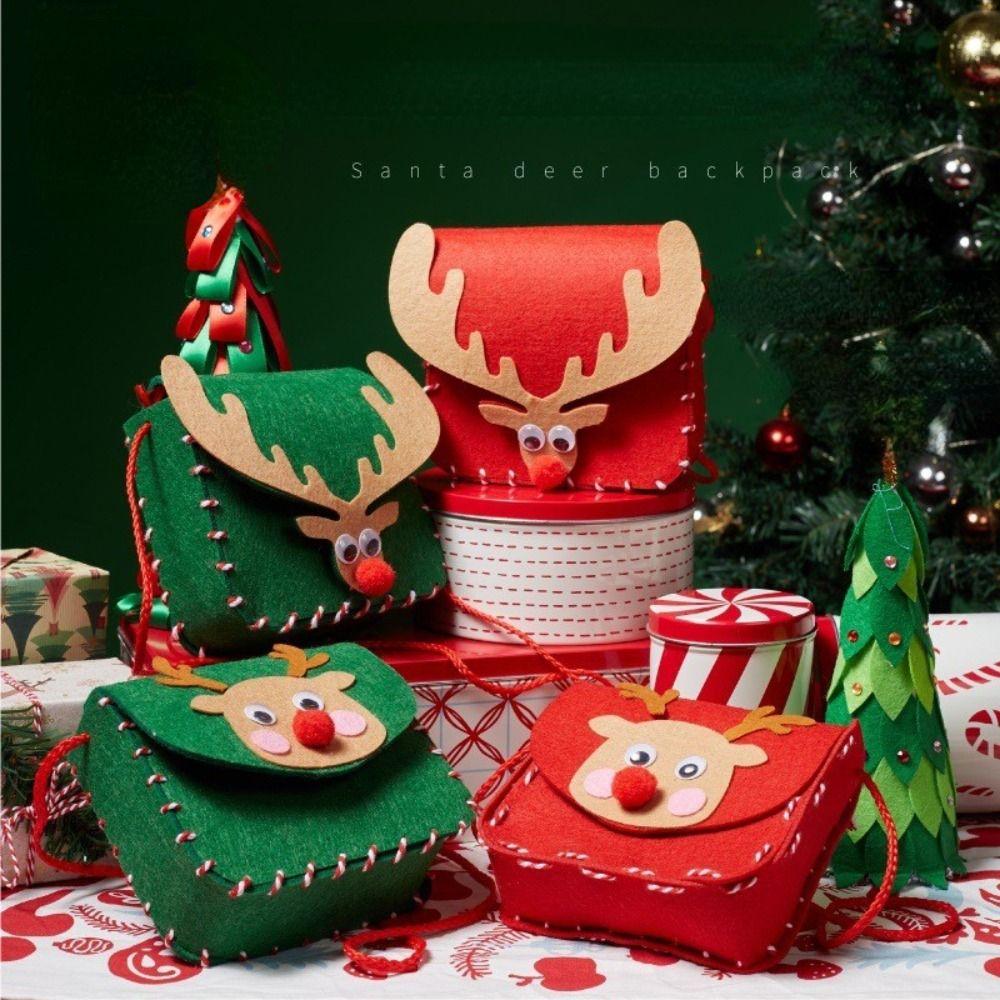 DIY Christmas Decoration Handicraft Craft Toys Bag Xmas Creative Materials Kits Gift Box Candy Bag Kids Handbag