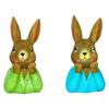 Artistic Resin Easter Rabbit Desktop Decors Handmade Holiday Gift Celebratory Rabbit Statue for Family Celebration