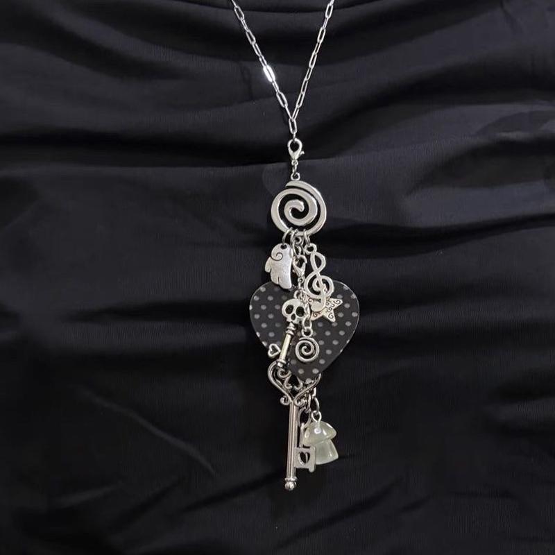 

Jewelry Acrylic Star Heart Polka Dot Pendant Necklace for Women Harajuku Punk Korean Fashion Mushroom Necklace Accessories
