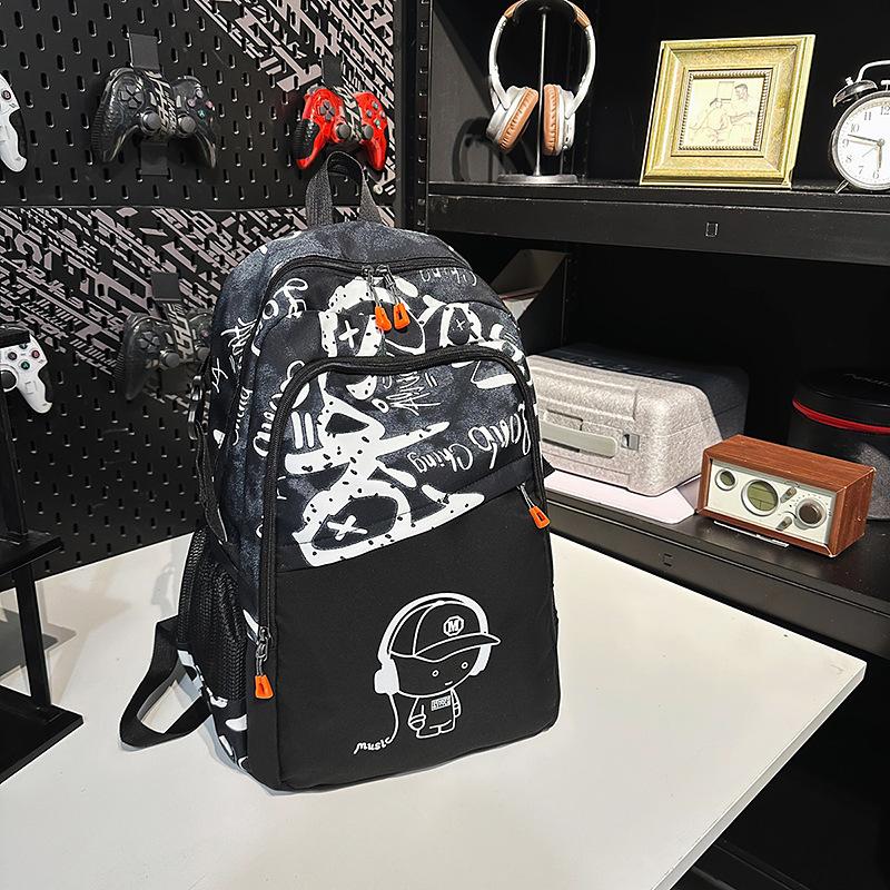 New Music Astronaut Backpack Junior High School College Students Graffiti Print Large Capacity Men and Women Backpack
