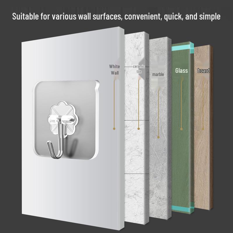 Transparent No-Trace Adhesive Wall Hooks - Strong Load-Bearing, No-Punch Installation
