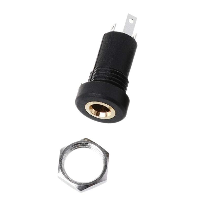 5/10Pcs 3.5mm Audio Jack Socket 3 Pole Black Stereo Solder Panel Mount Gold with Nuts Universal Headphone Socket