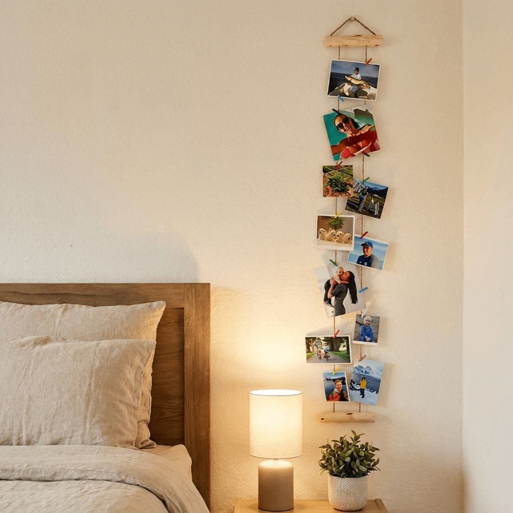 Nordic Style Wooden Hanging Photo Clip Minimalist Wall Decoration Frame Indoor Display