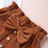 Girls' Corduroy Half Length Skirt Sweet Children's Wear Bow Skirt Short Skirt Elastic Waist Versatile