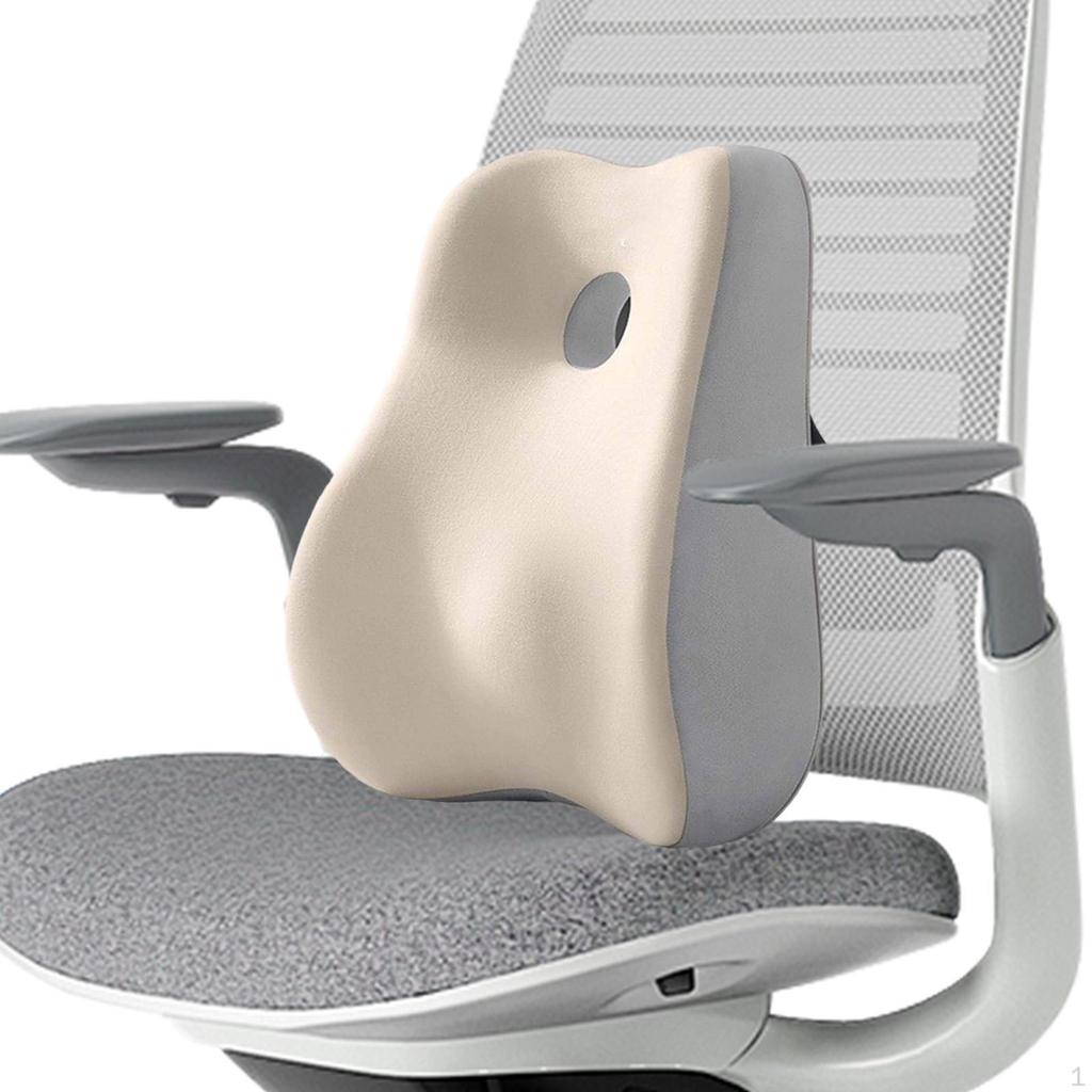 Back Support Cushion for Lumbar Relief, Foam Pillow with Strap Vehicle And Office