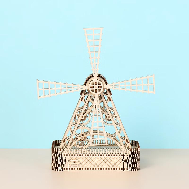 DIY Wooden 3D Windmill Puzzle Kit