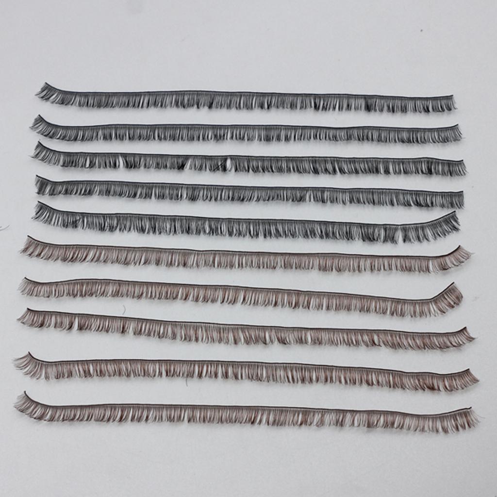 5 Stück 20cm Realistisches Nylon-Puppenwimpern-Set Anpassbare Länge Lebensechte Wimpern für Puppen Makeover Make-up Projekt