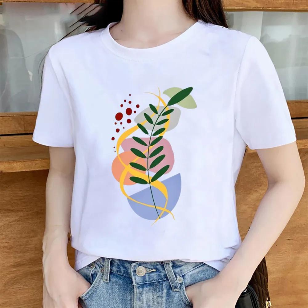 Womens Trendy Short Sleeve Tshirt Cartoon Plant Beach Print Casual Graphic Regular Fit Womens Clothing Fashion T Shirts