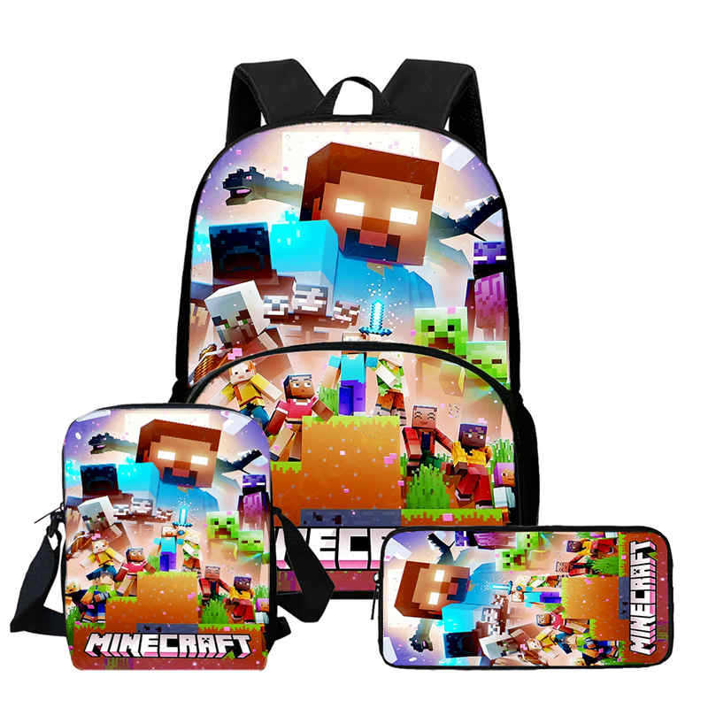Minecraft Printed Backpack Children'S Elementary School Bag