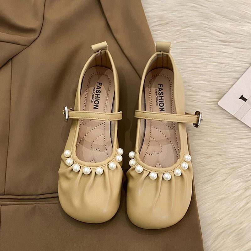 Retro Xiaoxiangfeng Silver Mary Jane Women's Shoes 2025 Spring and Summer New Light Mouth Soft Sole Single Shoes with Skirts Evening Shoes