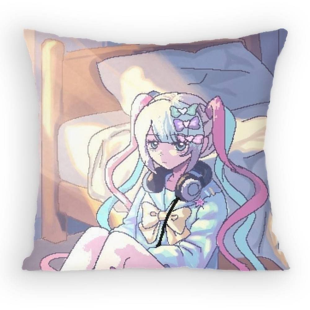 Needy Girl Overdose Cute Cartoon Pillow Case Anti-Dustmite Pillowcase Invisible Zipper Silky Short Plush Sofa Cushion Cover