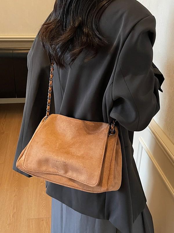 2025 Autumn/Winter Retro Matte Women's Versatile Single Shoulder Bag with Chain