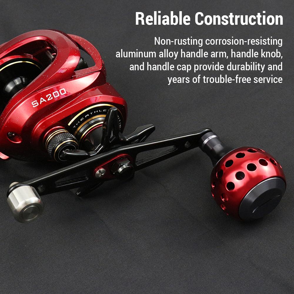 Baitcasting Power Handle Aluminum Alloy Rocker Arm for Bait Caster Round Fishing Reel Handle Knob Replacement Parts