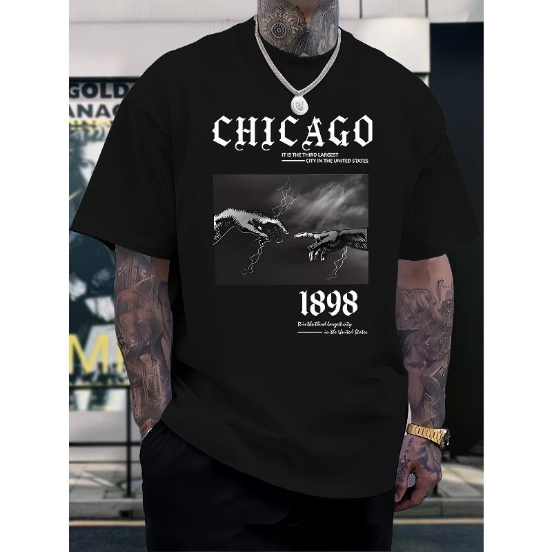 European Size Men S 100% Casual Trendy Street Sports Short-Sleeve T-Shirt, New Summer Style S чёрный
