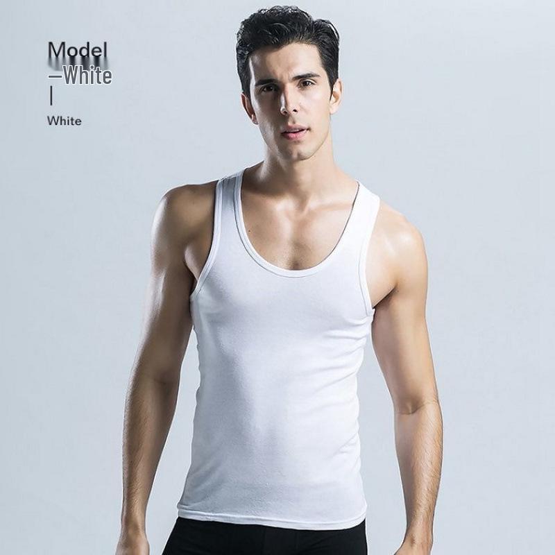 

Мужская хлопковая спортивная майка без рукавов свободного кроя - Летний повседневный базовый слой для фитнеса L (90-115 lbs)