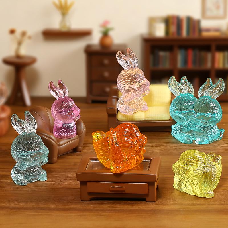 Creative Resin Rabbit Ornament Gem Toy for Children s First Birthday Party Favors