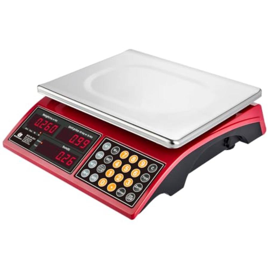 

66lb Digital Commercial Kitchen Scale with Price Computing - Rechargeable Stainless Steel Food Scale for Meat Produce Fruit Veg United States