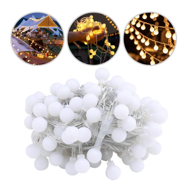 Globe String Lights LED String Lights Warm White Connectable Lights Decorative String Lights for Outdoor Indoor Camping